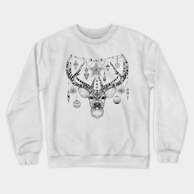 Christmas decorated deer Crewneck Sweatshirt by fears